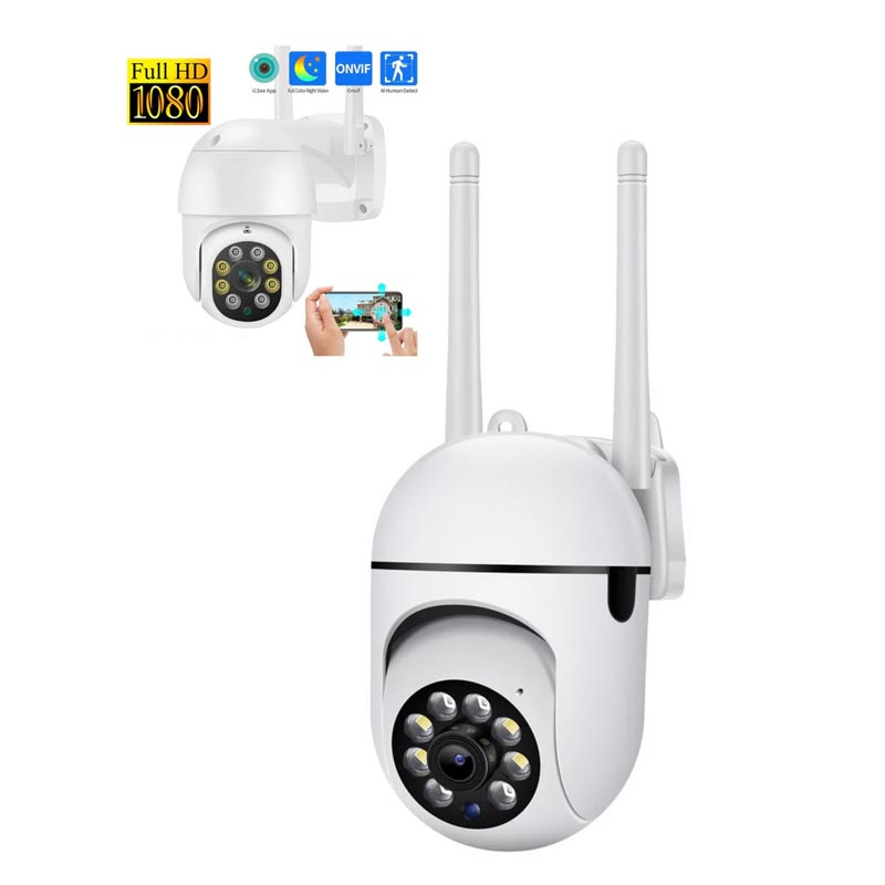 Cameră de securitate HD 1080P fără fir, color, senzor mișcare, control prin aplicație, USB