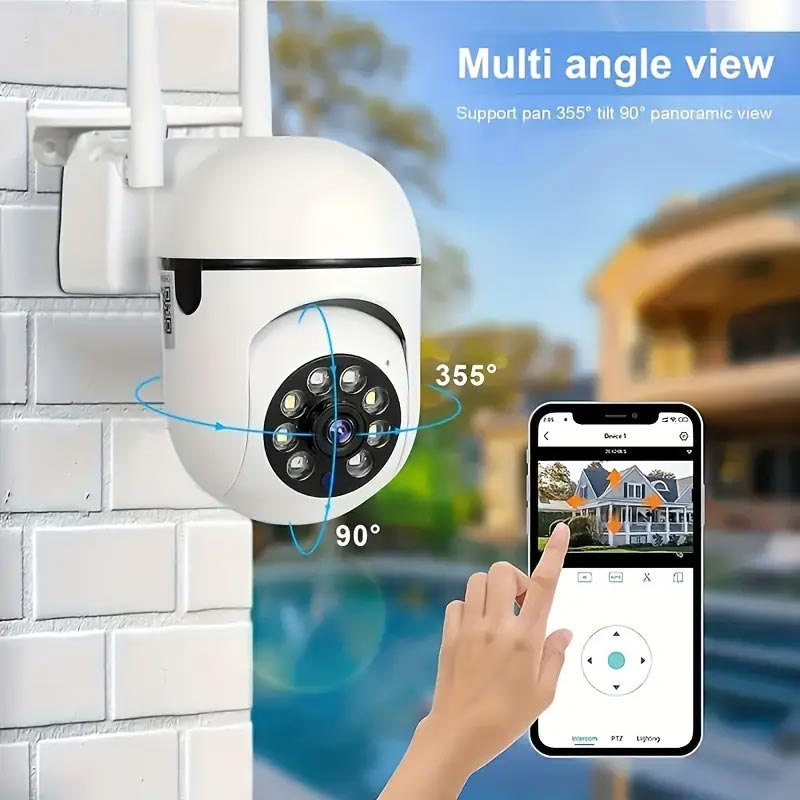 Cameră de securitate HD 1080P fără fir, color, senzor mișcare, control prin aplicație, USB