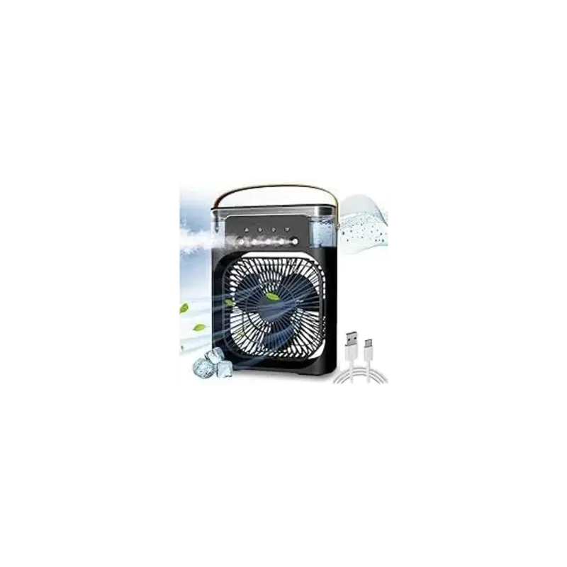 Venitlator Portabil cu Vapori de Apa, 3 Moduri Pulverizare, 600ml, Lumina LED