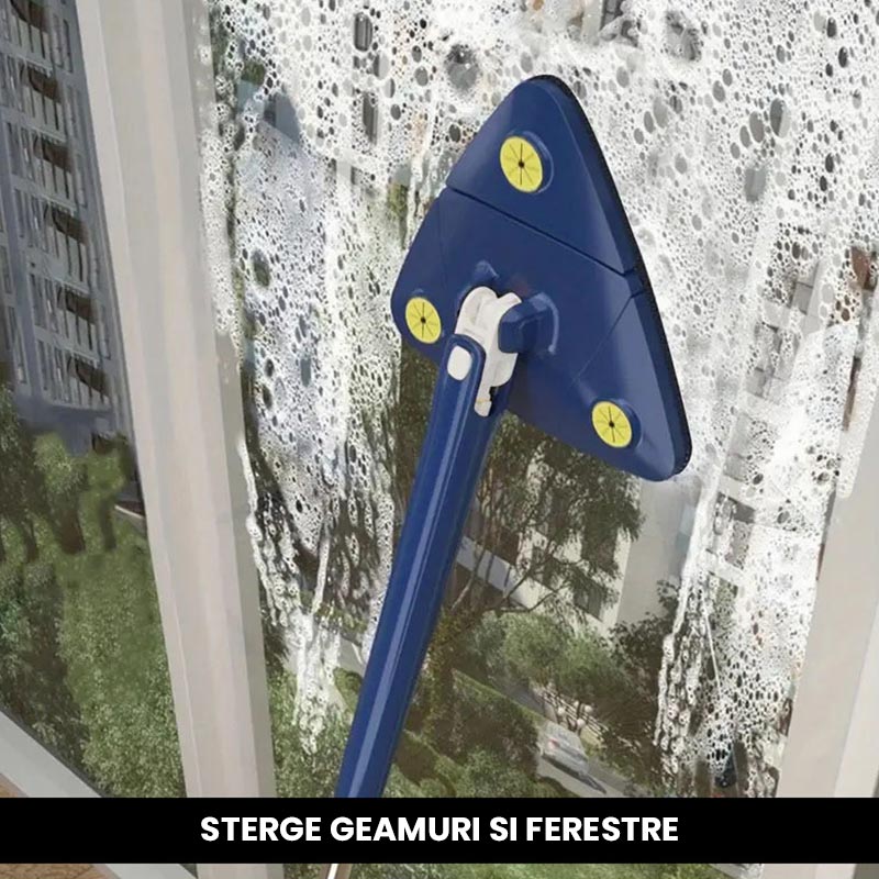 Mop multifunctional pentru suprafete uscate si umede cu cap rotativ