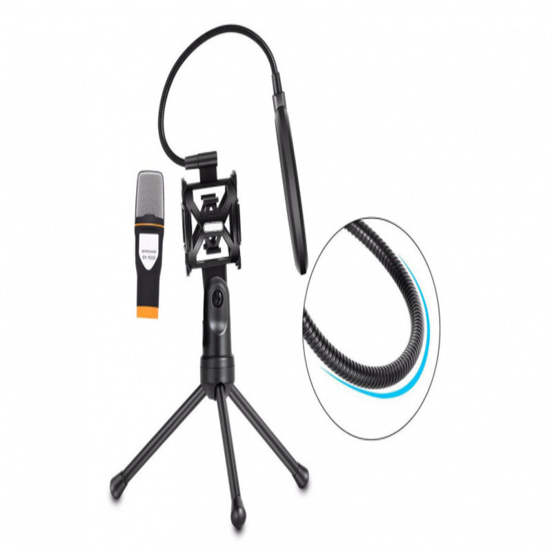 Microfon profesional trepied si filtru, QY-K222