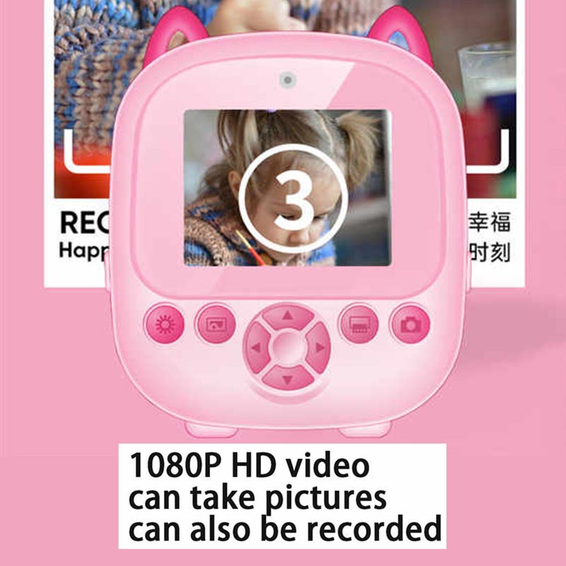 Mini camera foto video 1080P HD pentru copii cu imprimanta poze