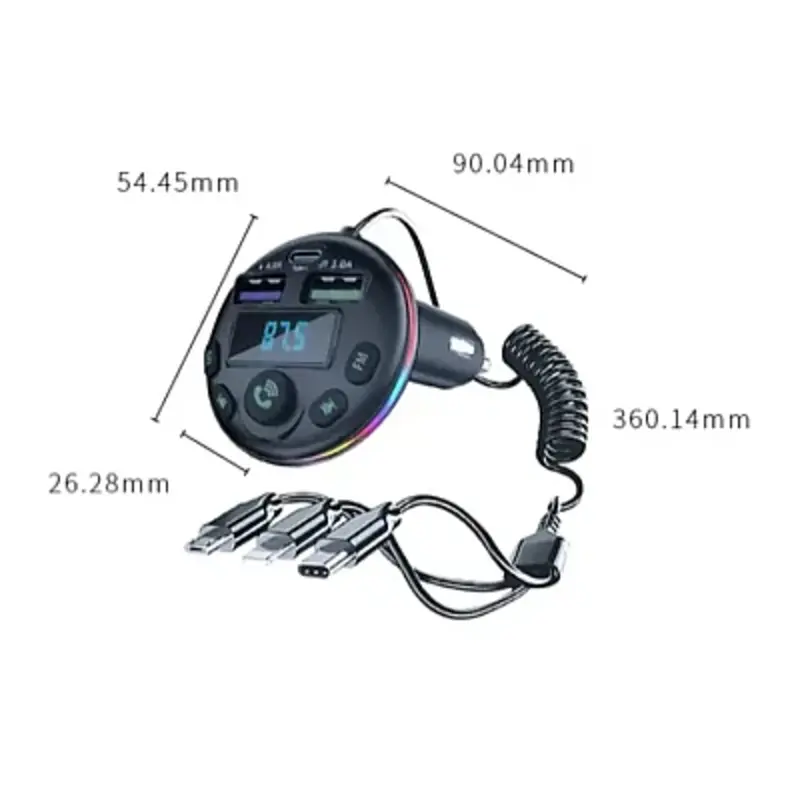 Modulator auto cu LED RGB, BT, FM, Handsfree, USB, QC81