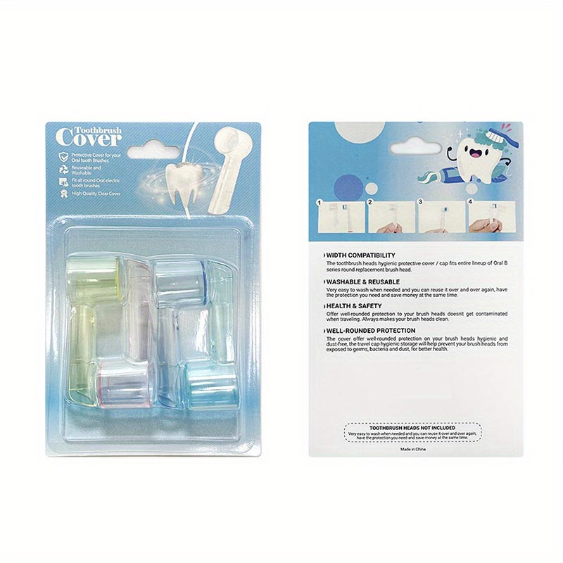 Set 4 protectii pentru periuta de dinti electrica, multicolor
