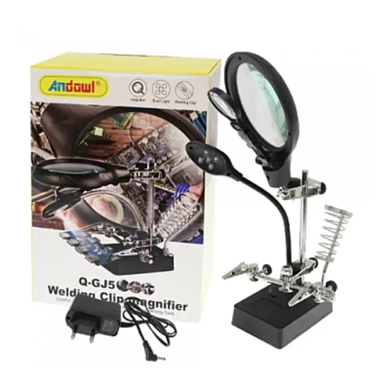 Set Lupa Cleme pentru maini ajutatoare cu LED, Q GJ5
