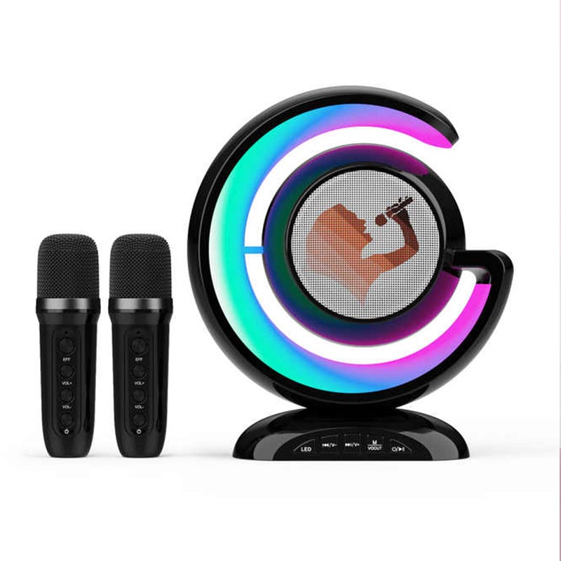Boxa portabila mica wireless cu karaoke si 2 microfoane, incarcare USB