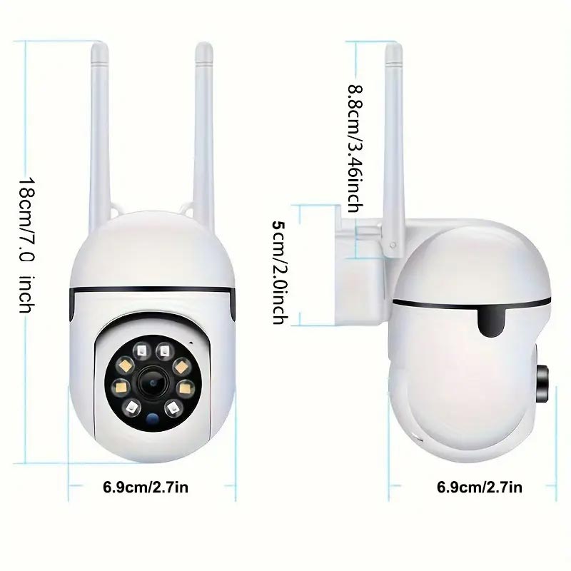 Cameră de securitate HD 1080P fără fir, color, senzor mișcare, control prin aplicație, USB