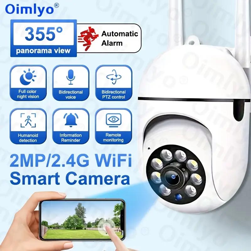 Cameră de securitate HD 1080P fără fir, color, senzor mișcare, control prin aplicație, USB