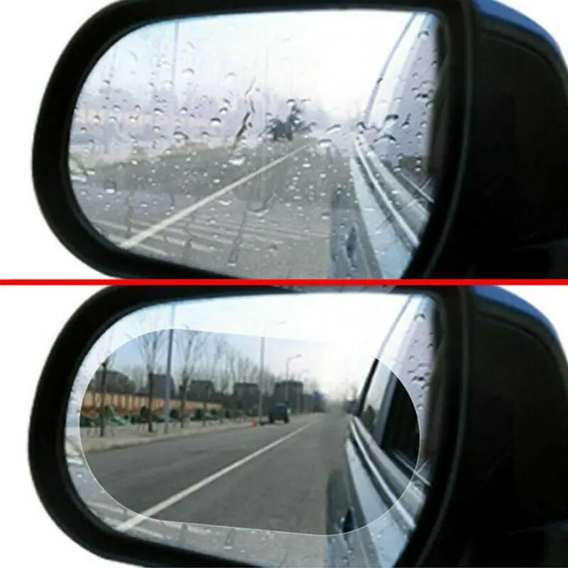 Set 2 folii autocolante pentru oglinda masina anti ploaie anti aburire