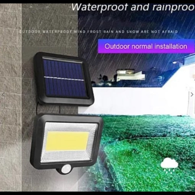Set 2 lampi solare cu panou solar, 6 COB , putere 15 W, cu senzor de miscare, suport si telecomanda