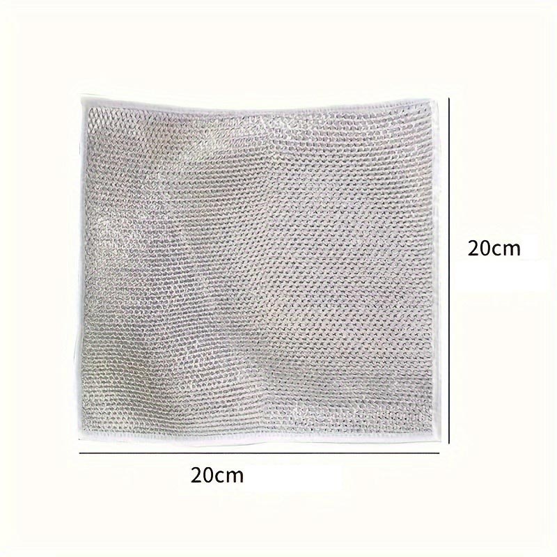 Lavete multifunctionale din microfibra metalica, otel inoxidabil, 20 x 20 cm, 5 bucati