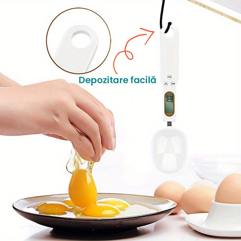 Cantar de bucatarie in forma de lingura cu display digital