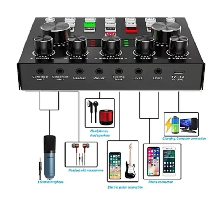 Set Microfon Profesional cu mixer, Q SK8