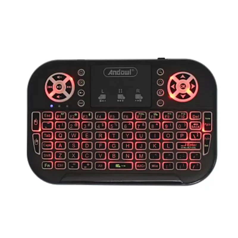 Mini Tastatura Wireless, cu Touchpad, Iluminata RGB, Compacta, 2.4Ghz, Reincarcabila USB,Q-K700C
