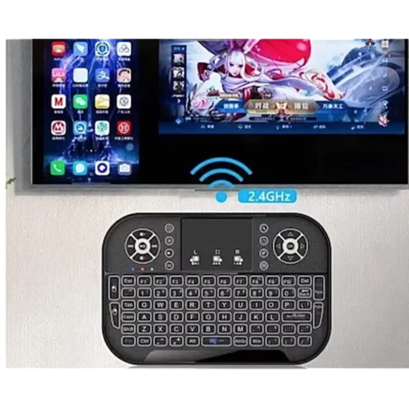Mini Tastatura Wireless, cu Touchpad, Iluminata RGB, Compacta, 2.4Ghz, Reincarcabila USB,Q-K700C