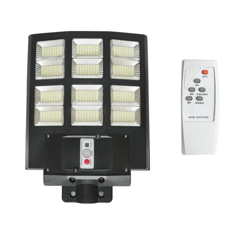 Lampa solara LED iluminat stradal 600W, 6500K, IP65 cu panou solar, senzor de miscare si telecomanda