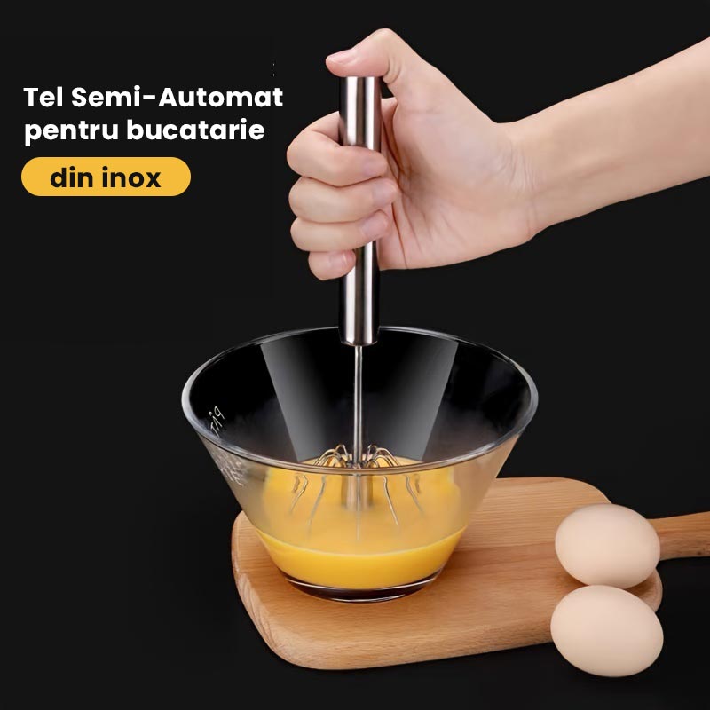 Tel de batut oua pentru bucatarie, mixer semiautomat din inox