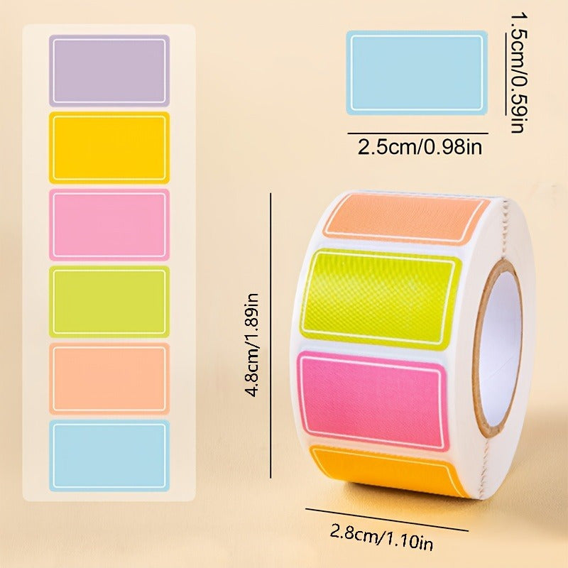Eichete autocolante colorate, la rola, 500 bucati