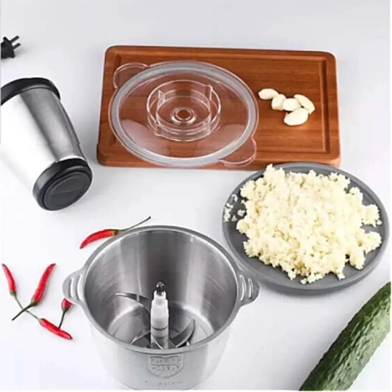 Tocator Electric Multifunctional cu 2 Viteze din Inox pentru Carne Fructe si Legume, Q JR842