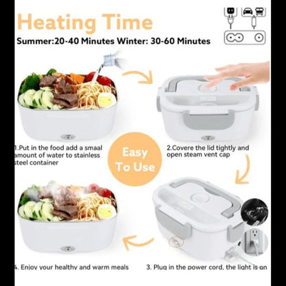 Caserola pentru Mancare, Incalzire Electrica, Capacitate 1.5L, 2 Compartimente, Lingura Inclusa, AO-78431