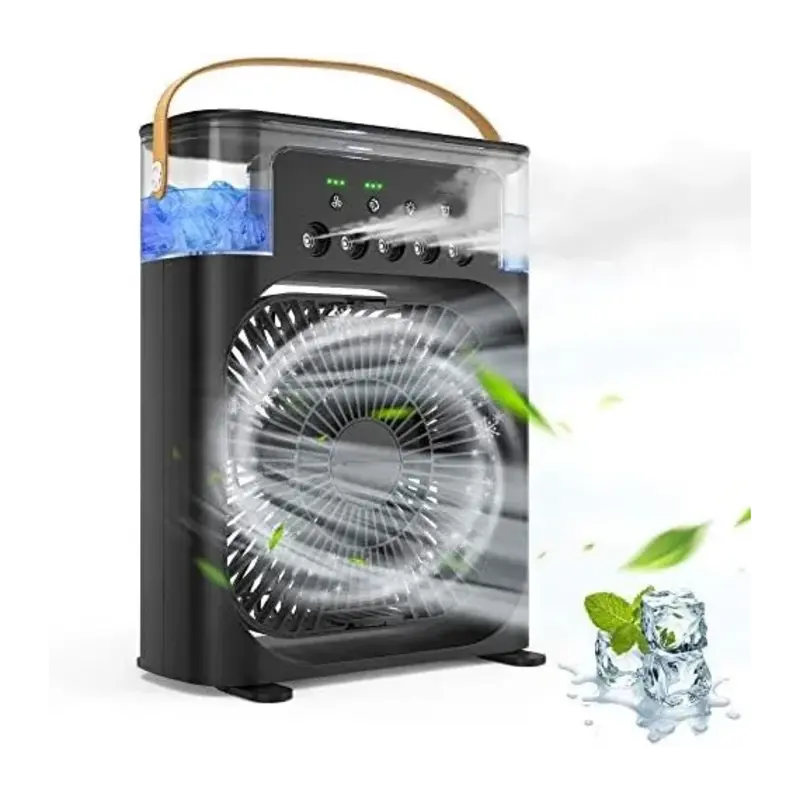 Venitlator Portabil cu Vapori de Apa, 3 Moduri Pulverizare, 600ml, Lumina LED