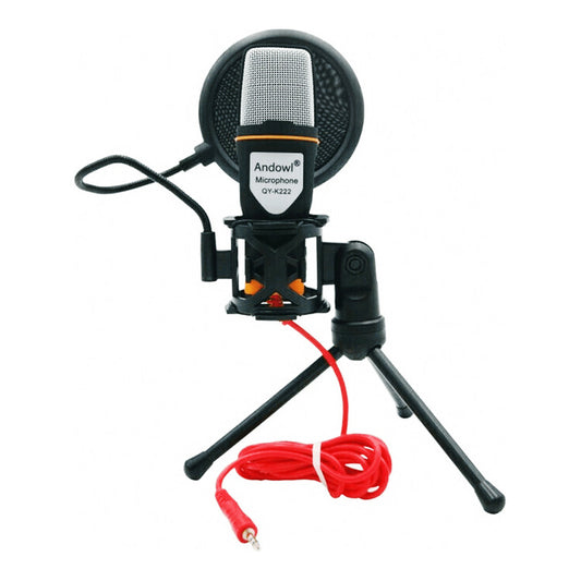 Microfon profesional trepied si filtru, QY-K222