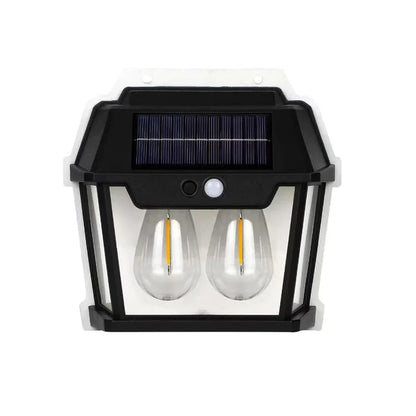 Pachet 4 x lampa solara de exterior cu 2 becuri , 3 moduri de functionare, senzori de miscare si lumina, stare de veghe, lumina calda, waterproof, 28W