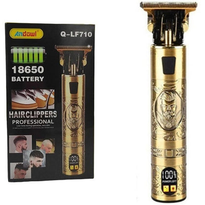 Aparat de tuns si barbierit electric, auriu, fara fir, cu afisaj beterie