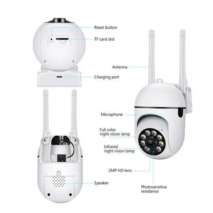 Cameră de securitate HD 1080P fără fir, color, senzor mișcare, control prin aplicație, USB
