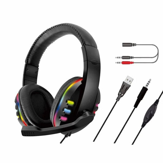 Casti Gaming cu microfon, LED RGB, USB, S-359