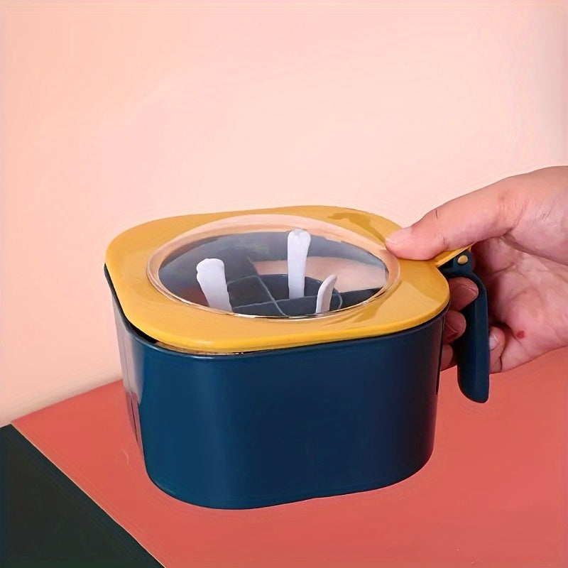 Recipient condimente plastic cu 4 compartimente si lingurite incluse