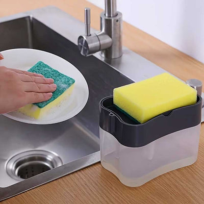 Dispenser detergent vase cu suport de burete