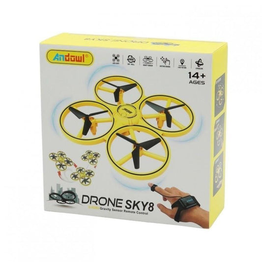 Drona SkY8, controlul gesturilor si lumini intermitente cu LED