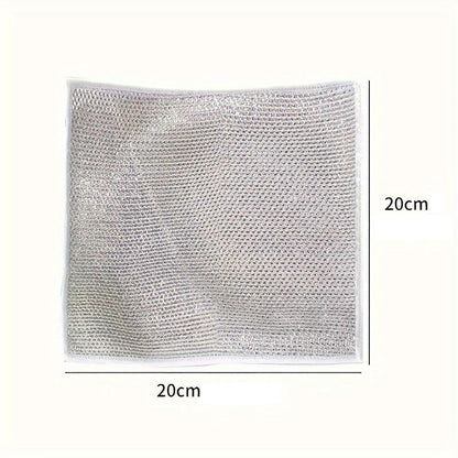 Lavete multifunctionale din microfibra metalica, otel inoxidabil, 20 x 20 cm, 5 bucati