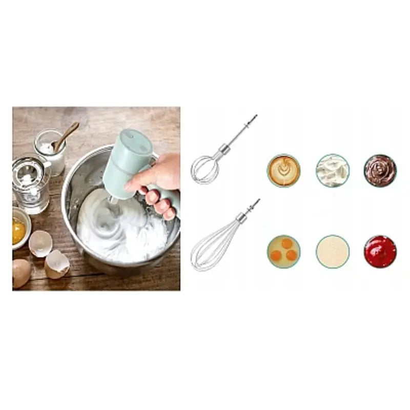 Mixer Electric 3in1, cu Tocator Electric Inclus, Tehnologie Fara Fir, 3 Viteze, Reincarcabil USB, AO-78163