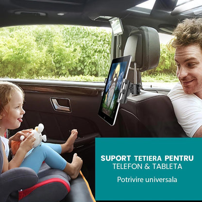 Suport reglabil pentru tetiera auto pentru tablete și telefoane
