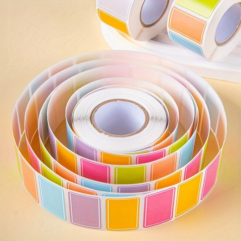 Eichete autocolante colorate, la rola, 500 bucati