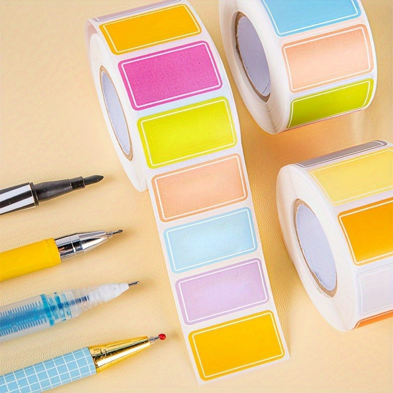 Eichete autocolante colorate, la rola, 500 bucati